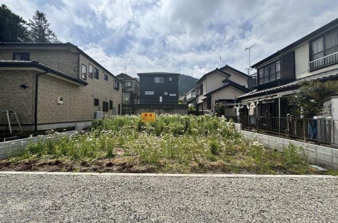 【半原】土地広々82坪超 サーティーフォーのお家が建築できる 建築条件無し売地