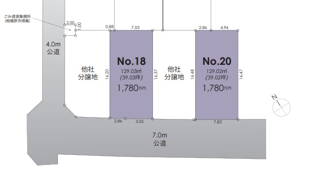 【田名】建築条件無し売地 イデアスコート田名 No.20